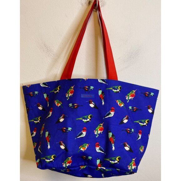VERA BRADLEY Family Tote Bag Mini Tody Birds Pattern Blue Red RETIRED - Picture 1 of 4